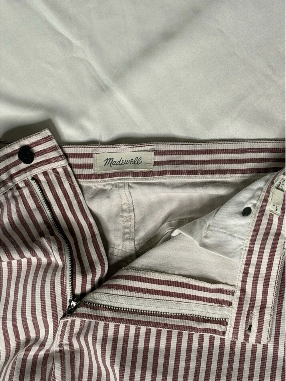 Madewell The High-Rise Slim Crop Boyjean Luca Stripe Jeans -
